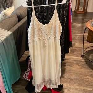 Cream and white lace dress
